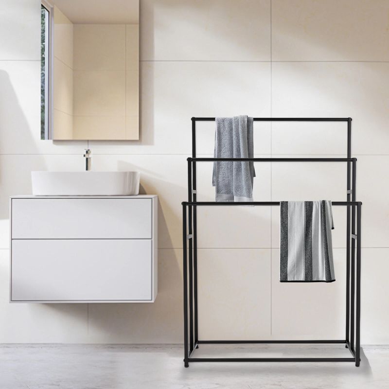 Barre Porte-Serviettes Pivotante 3 En 1 Pour Salle De Bain - Rotation À