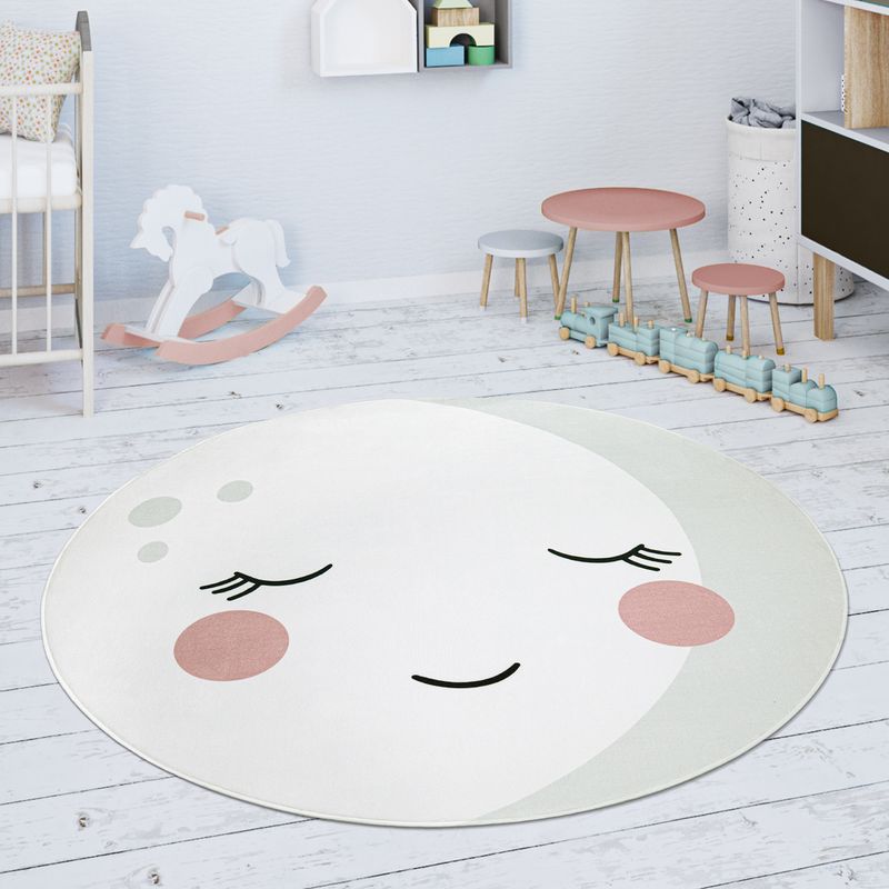Paco Home Tapis Chambre Enfant Adorable Joyeux Zoo Animaux Jungle Effet 3D en Vert, Dimension:133 cm carré