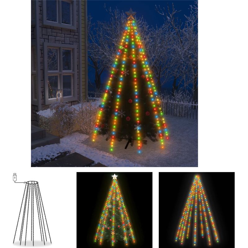 The Living Store Weihnachtsbaum-Lichternetz mit 400 LEDs Mehrfarbig 400 cm
