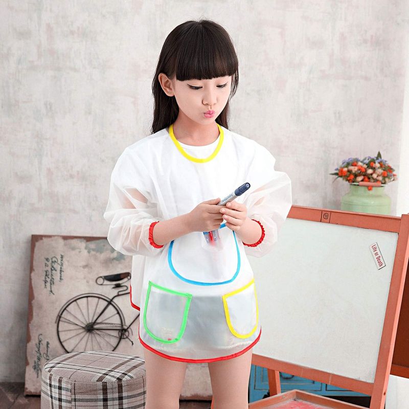 LECTNORE Tablier De Peinture Imperméable Manches Longues – Pour Enfant, Cuisine, Bricolage – Poche Pratique – Cadeau Créatif