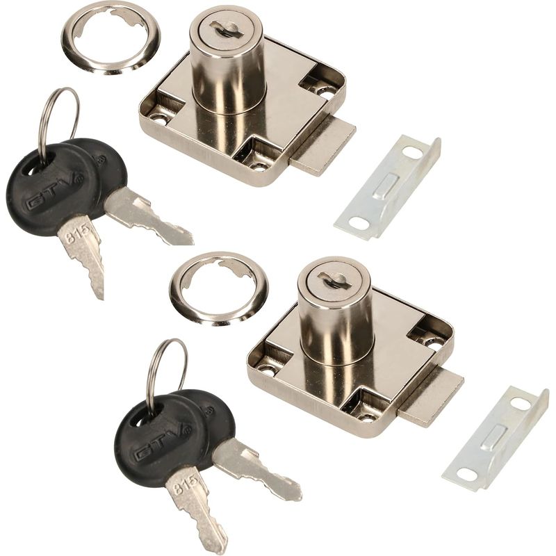 Serrure à Cames 20 Mm PCFX – 2 Clés, Cylindre Argenté, Pour Boîte Aux Lettres, Tiroir Ou Armoire