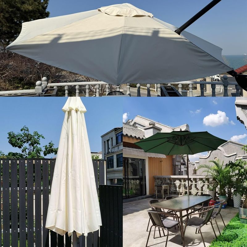 Toile De Parasol Ronde 3 M Ou 3,5 M – Polyester 190T, UPF 30+, Imperméable, Résistant Aux UV, Pour Cadres Bois/aluminium/métal