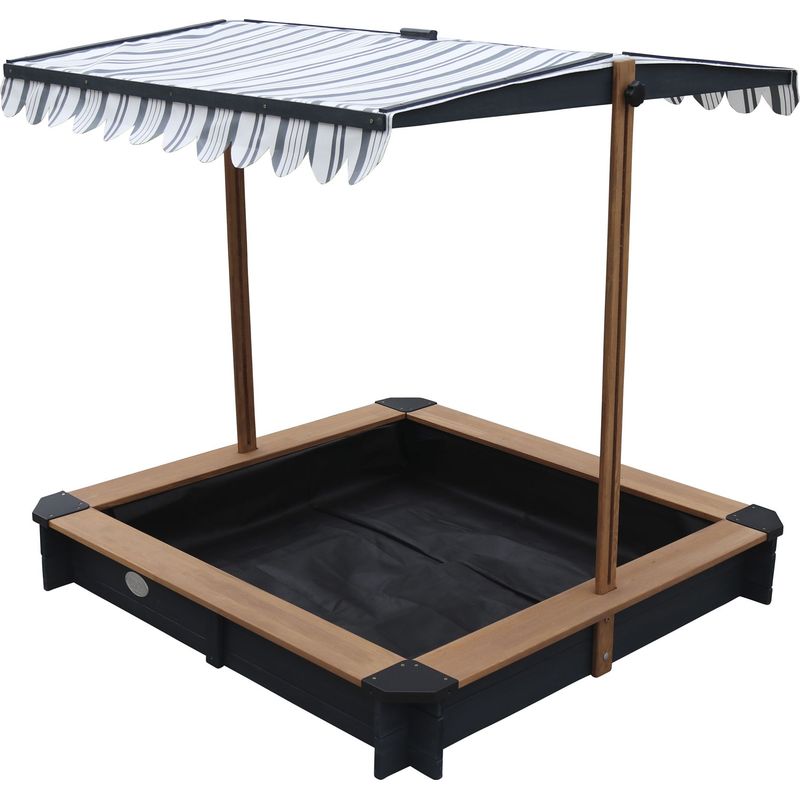 Bac à Sable En Bois Avec Couvercle, Bancs Pliables Et Tapis De Protection Pour Sable Pour Enfants De 18 Mois 125 118 42 5 Cm 96460502