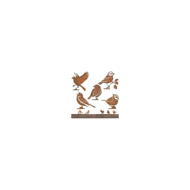 5 Pièces Oiseaux Rouillés Ornements Rouillés Pour Oiseaux Décoration D'oiseaux Metal Birds Deco Jardin Exterieur Metal Deco Jardin Exterieur 77793831