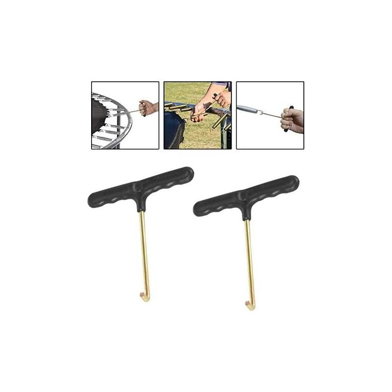 Outil Tire-ressort Pour Trampoline En Forme De T, Lot De 2, Avec Poignée Antidérapante En PP Et Acier, Pour Installer Ou Retirer Les Ressorts Facilement