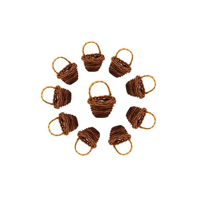 10 Pieces Small Wicker Basket Woven Rattan Baskets Miniature