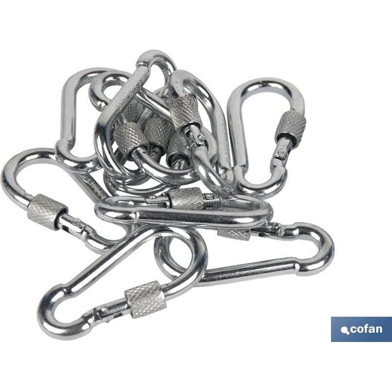 Jerbro Lot 10 Mousquetons 80 Mm – PVC Solide – Charge 8 Kg – Porte-Clés, Fixation Sac, Corde à Linge – Multi-Usages (Pas Pour Escalade)