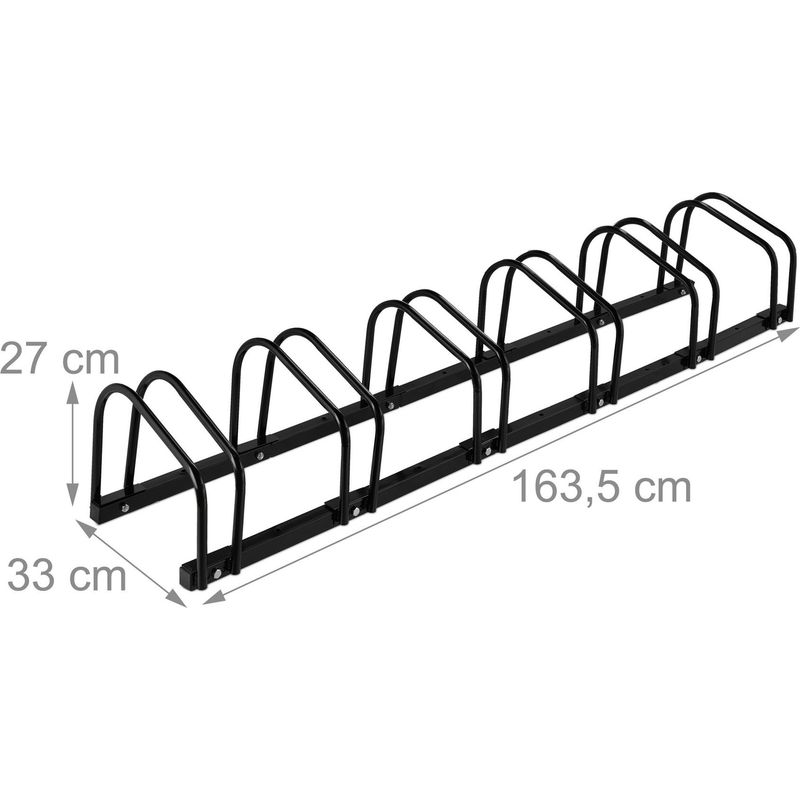 Floordirekt Râtelier à vélos pour 2 vélos avec des pneus d'une largeur allant jusqu'à 55 mm en fer - Support pour sol ou montage mural - 68 x 33 x 26,5 cm - Noir