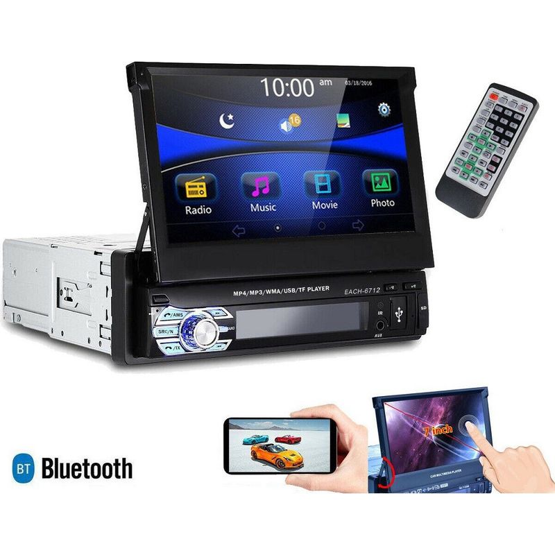 Trade Shop - AUTORADIO 1 DIN SCHERMO A SCOMPARSA 7' STEREO AUTO TOUCH BLUETOOTH GPS USB SD Trade Shop - AUTORADIO 1 DIN SCHERMO A SCOMPARSA 7' STEREO AUTO TOUCH BLUETOOTH GPS USB SD
