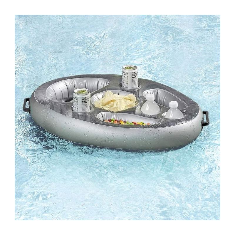Newofview Plateforme Flottante 2 En 1 – Porte-gobelets Et Porte-snacks, 8 Compartiments – Piscine, Plage, Spa