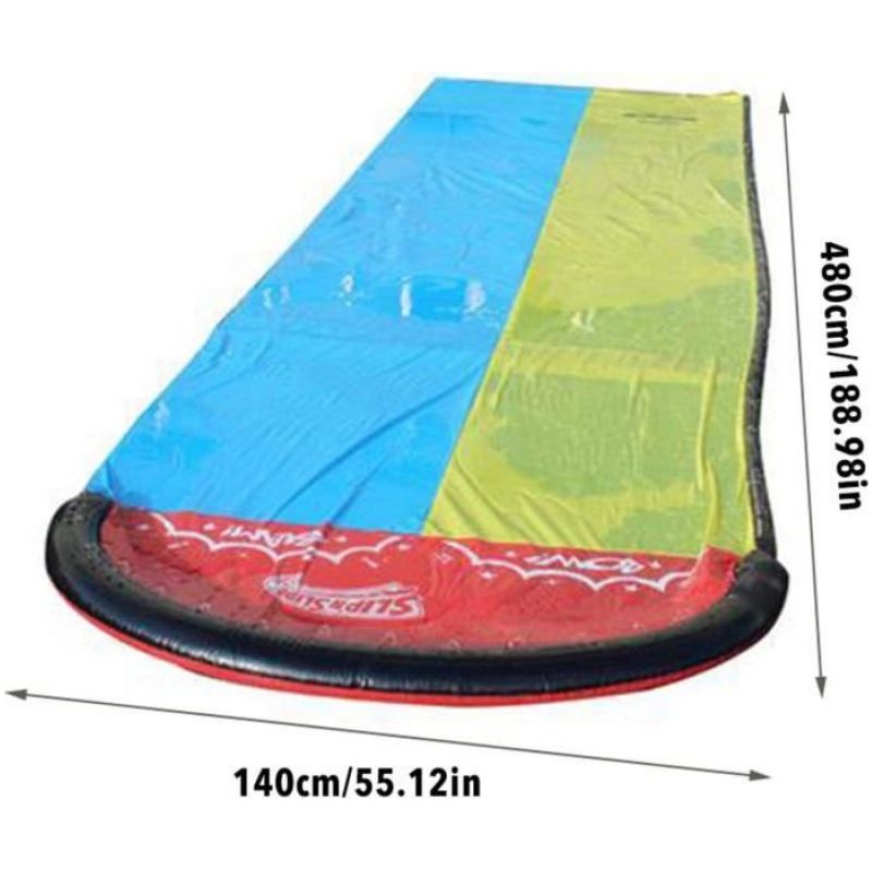 Toboggan Aquatique Double 600x140 Cm – Avec Arroseur Et 2 Bodyboards – Glissade D’Eau Pour Jardin Et Piscine – Été