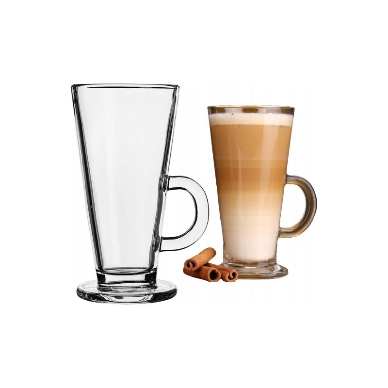 Latte-Kaffeeglas mit Henkel, transparent, 260 ml Latte