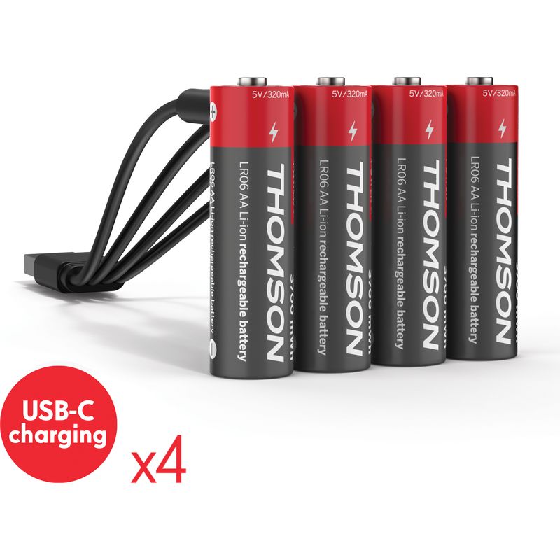 Delyeepow USB-C 4 Pilas AA de Litio Recargables 3400 mWh, 4 Unidades AAA baterías de Litio Delyeepow USB-C 4 Pilas AA de Litio Recargables 3400 mWh, 4 Unidades AAA baterías de Litio