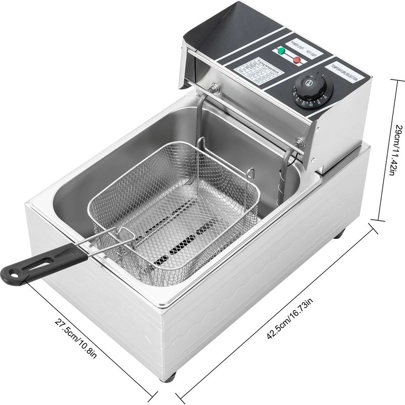 Gewerbe Fritteuse 6L 2500W Profi Ölfritteuse Edelstahl – Kaltzonen Fritteuse Für Pommes, Hähnchen & Mehr Gewerbe Fritteuse 6L 2500W Profi Ölfritteuse Edelstahl – Kaltzonen Fritteuse Für Pommes, Hähnchen & Mehr