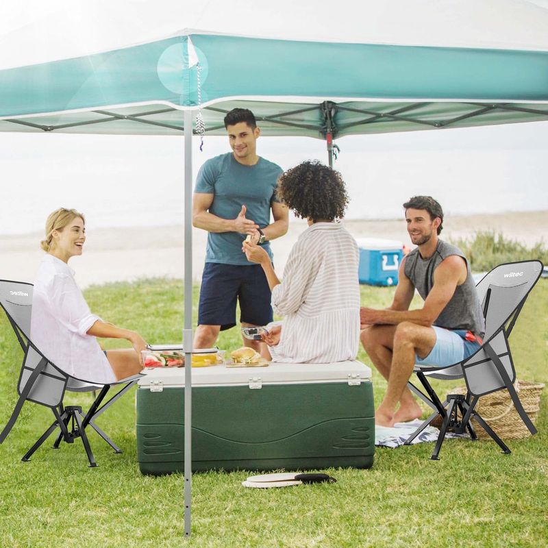 Wiltec Campingstuhl faltbar bis 100 kg grau schwarz Anglerstuhl leicht Klappstuhl Faltstuhl Camping Stuhl klappbar kleines Packmaß