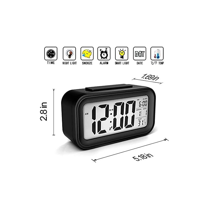 Réveil Numérique Silencieux Enfant – Grand écran, Timer, Pile AA, Design Coloré