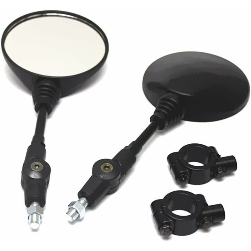 Rétroviseurs Moto Universels SacJkt – Paire Noir, Forme œil De Faucon, Orientables 360°, Diamètre Guidon 21-25 Mm