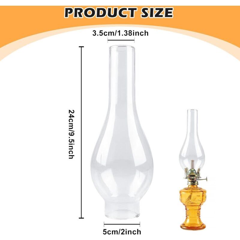Angoily Ersatzglas Für Petroleumlampe – Vintage Lampenschirm, Passend Für Wand- & Tischlampen, Camping & Deko