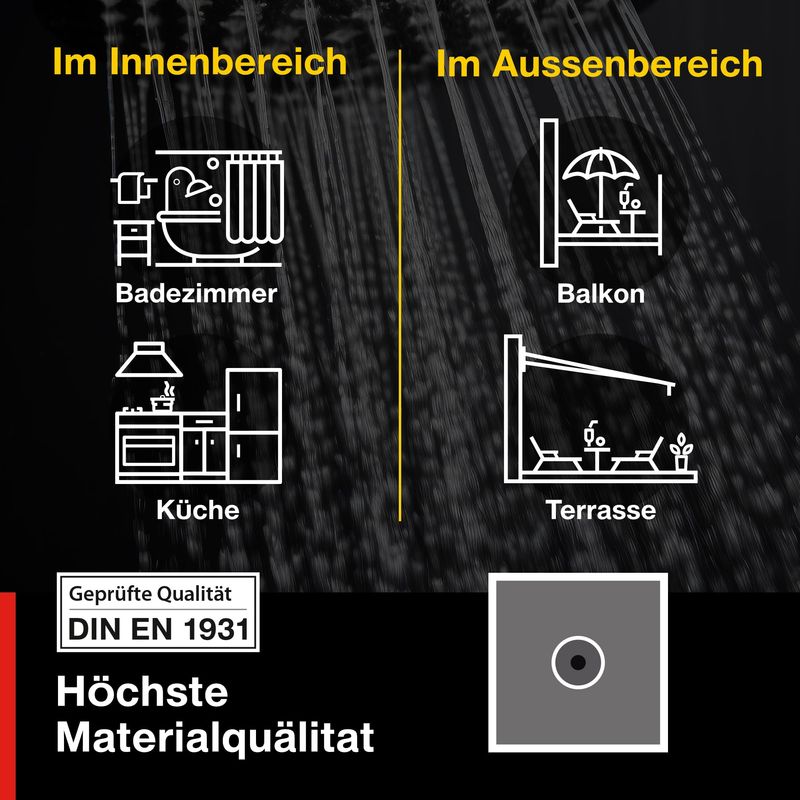 Produktbild von Isolbau Wandmanschette 6 Stk. – Dichtmanschette Für Badezimmer & Nassräume, 120x120 Mm