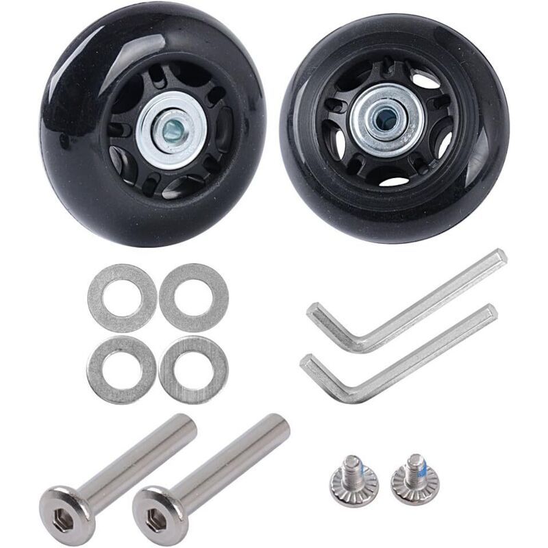Produktbild von Ersatzrollen Mit Kugellagern Für Koffer – 70 Mm X 18 Mm, Leichtgängig, Leise, Inkl. Achsen & Schrauben Für Schnellen Austausch