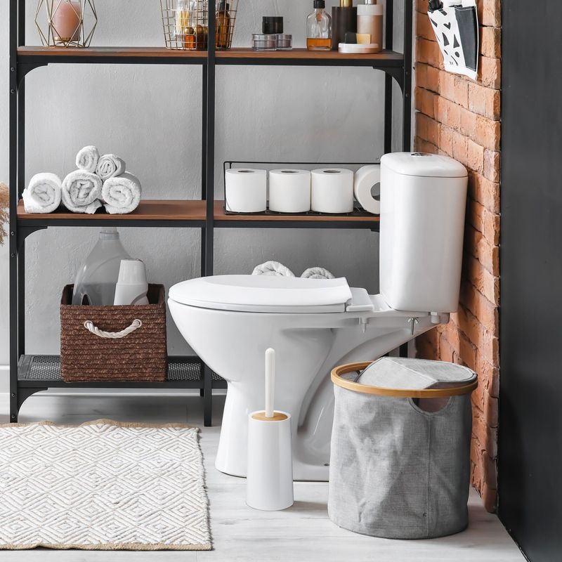 MSV Badset 2 TLG. Kosmetikeimer Abfalleimer Mülleimer und WC Bürste Toilettenbürste Klobürste Blau