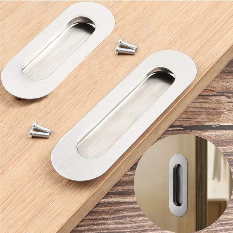 Stainless Steel Flush Pull Handle – Recessed Finger Pull For Sliding Doors, Cabinets & Wardrobes, Gold Finish, 120mm (Set Of 2)