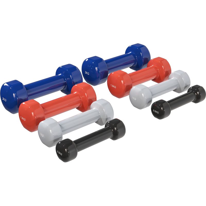 SPORTNOW Haltère 3-en-1 10 Kg, Boule Avec Poignée, Noyau Fonte, Gaine Plastique, Pour Musculation Et Entraînement Au Poids