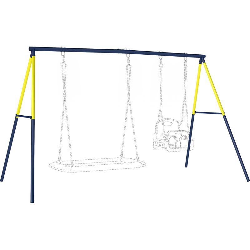 Outsunny Columpio Nido Redondo 100 Cm Con Cuerdas Ajustables Y Banderolas – Para Niños Y Adultos (80 Kg) – Ideal Para Jardín, Terraza O Interior
