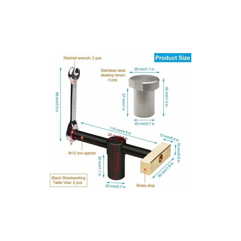 Ratcheting Hand Clamps Set – Quick Release Grip, 6" & 8" Adjustable Jaw Opening, Nylon Handle With Dual Swivel Pads For Woodworking