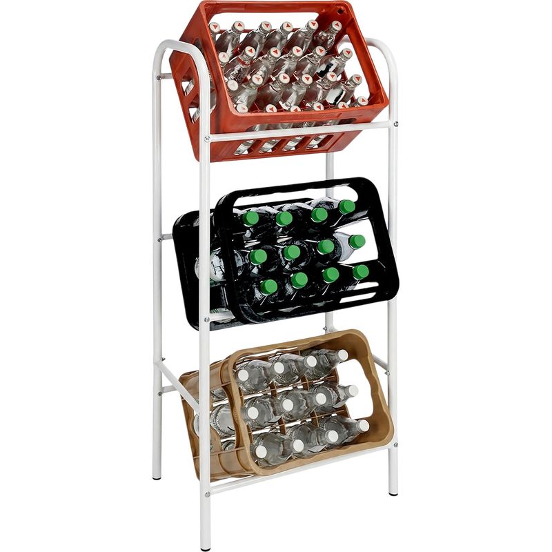 Metall Kastenständer weiß für 3 Kisten - 116 x 50 cm