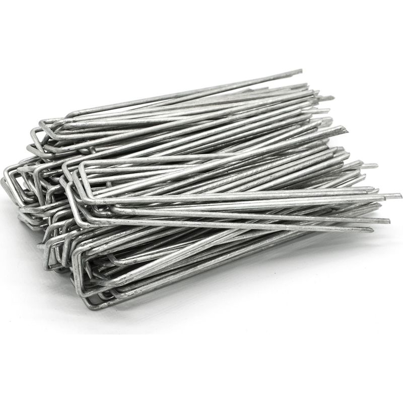 30 Piquets D'ancrage En U 150 Mm – Acier Galvanisé, Tente, Bâche, Filet, Clôture Jardin
