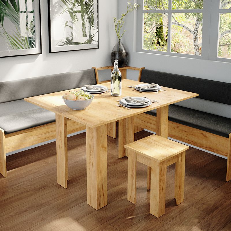 Eckbankgruppe Roman, Goldkraft Eiche, 180 x 41.5 cm mit Tisch, Vicco