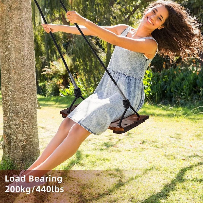 Siège De Balançoire En Bois – Corde Réglable De 110 à 180 Cm, Charge Max 150 Kg, Pour Adulte Et Enfant