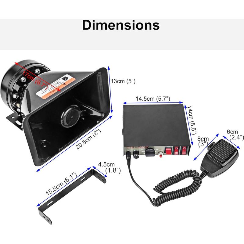 Mini sirène de voiture télécommandée 90 dB - Haut-parleur universel - Simulateur de son de voiture RC - Accessoire de télécommande pour véhicules RC 1/8 1/10