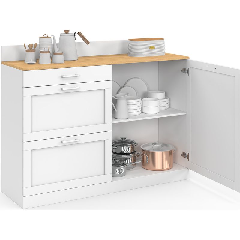 ID MARKET Buffet De Cuisine Vitré 120 CM CINA 6 Portes + Tiroir Noir Et Facon Hetre ID MARKET Buffet De Cuisine Vitré 120 CM CINA 6 Portes + Tiroir Noir Et Facon Hetre