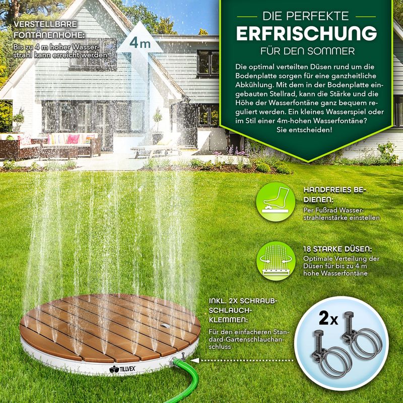 Vkechh Ducha De Suelo Exterior Con 22 Boquillas De Cobre – Altura Ajustable Hasta 4 M, WPC Antideslizante, Mezcla De Agua Caliente Y Fría, Ideal Para Piscina Y Camping