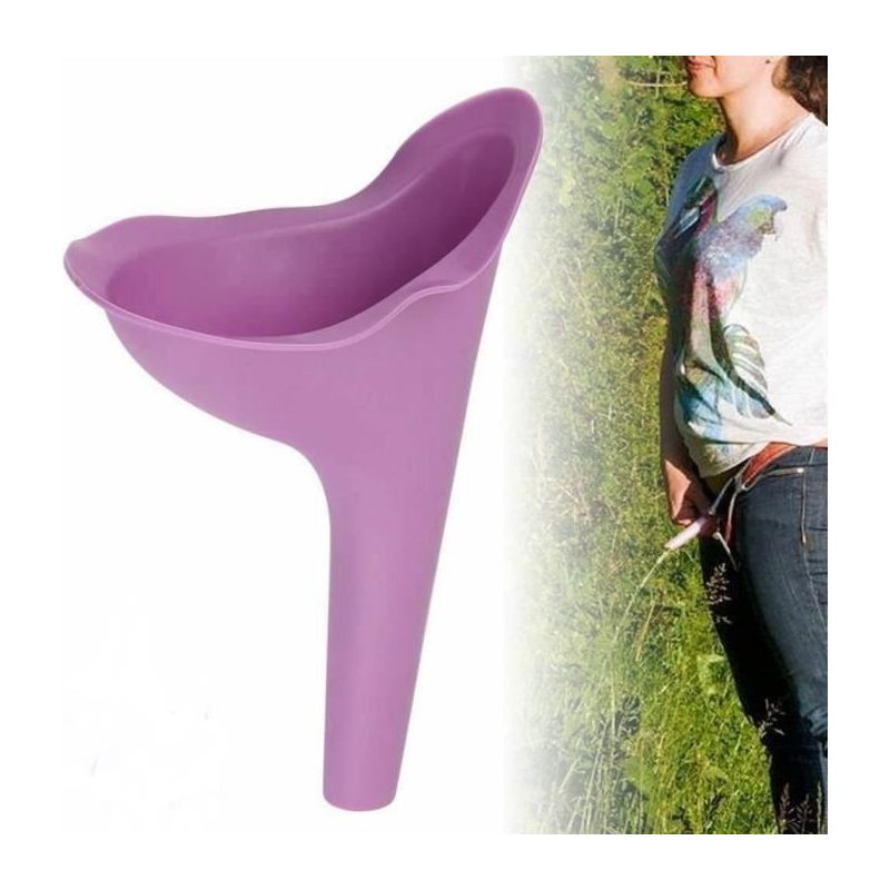 Urinoir De Voyage Pour Femme En Silicone – Pisse Debout, Réutilisable, Avec Tube Extensible Et Pochette, Rose