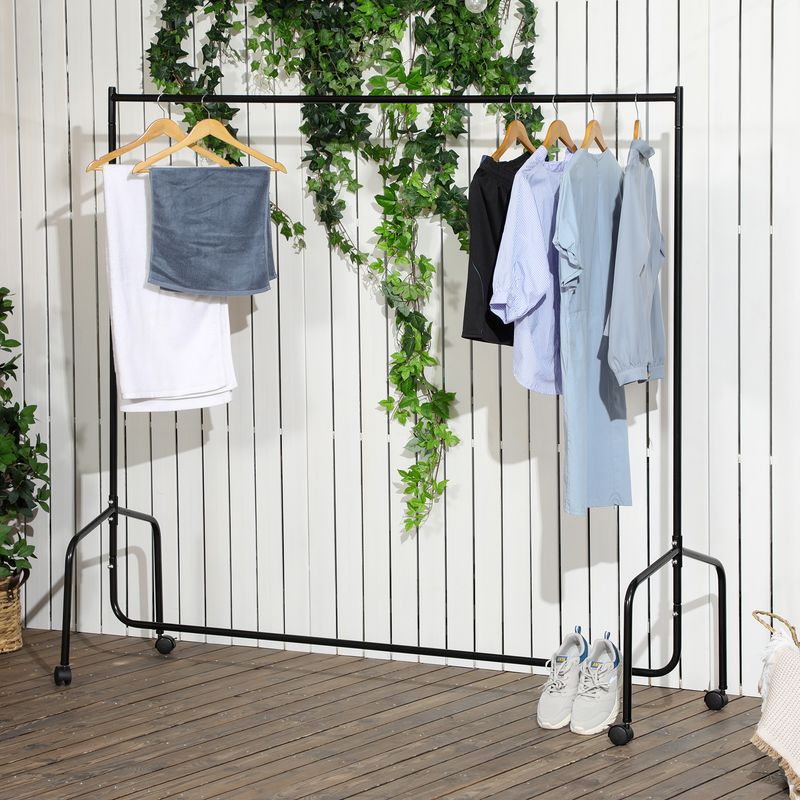 SONGMICS Portant avec tringle extensible 110-150 cm sur roulettes - Argent pas cher