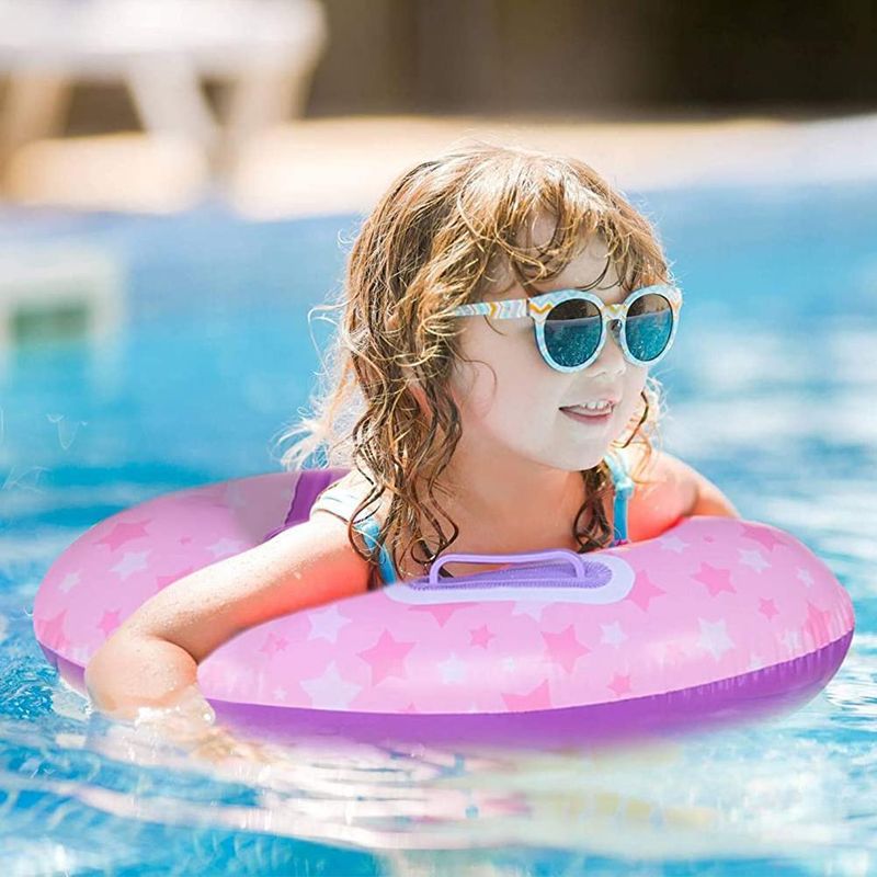 Bouée De Piscine Bébé Avec Auvent UPF 50+ – Flotteur Sans Gonflage En Mousse Perlée, Sécurité Renforcée Pour 3 à 24 Mois (13-40 Lbs)