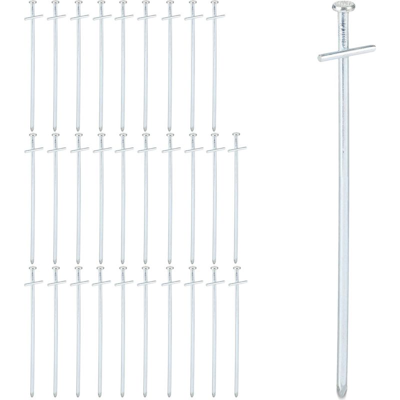 Lot De 150 Piquets De Fixation Relaxdays – 15 Cm – Acier Galvanisé – En U – Pour Géotextiles, Bâches, Camping – Anthracite