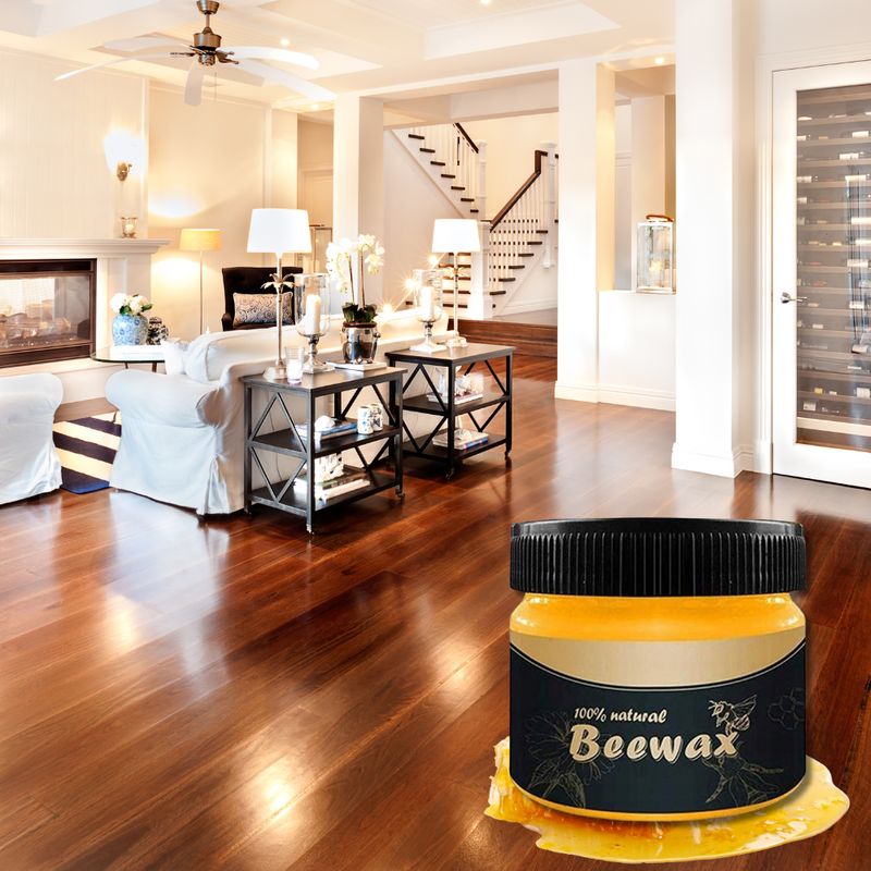 Set BeeWax + Lana de Acero para Pulir Madera, Suelos y Muebles 1 kg