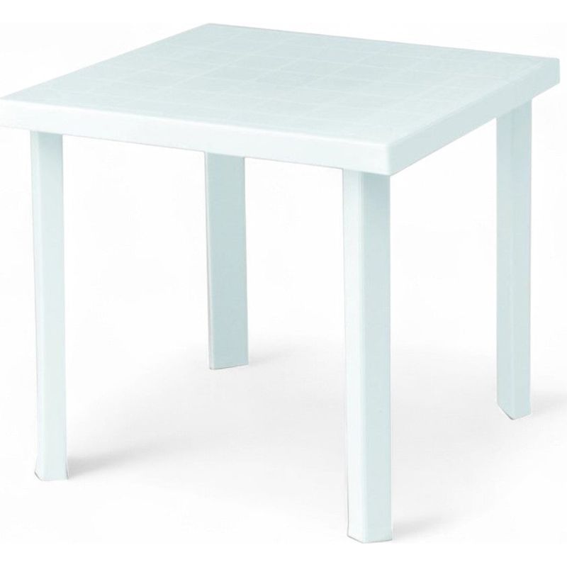 Tavolo quadrato componibile in resina bianco 79x79xH72 cm Rozoda