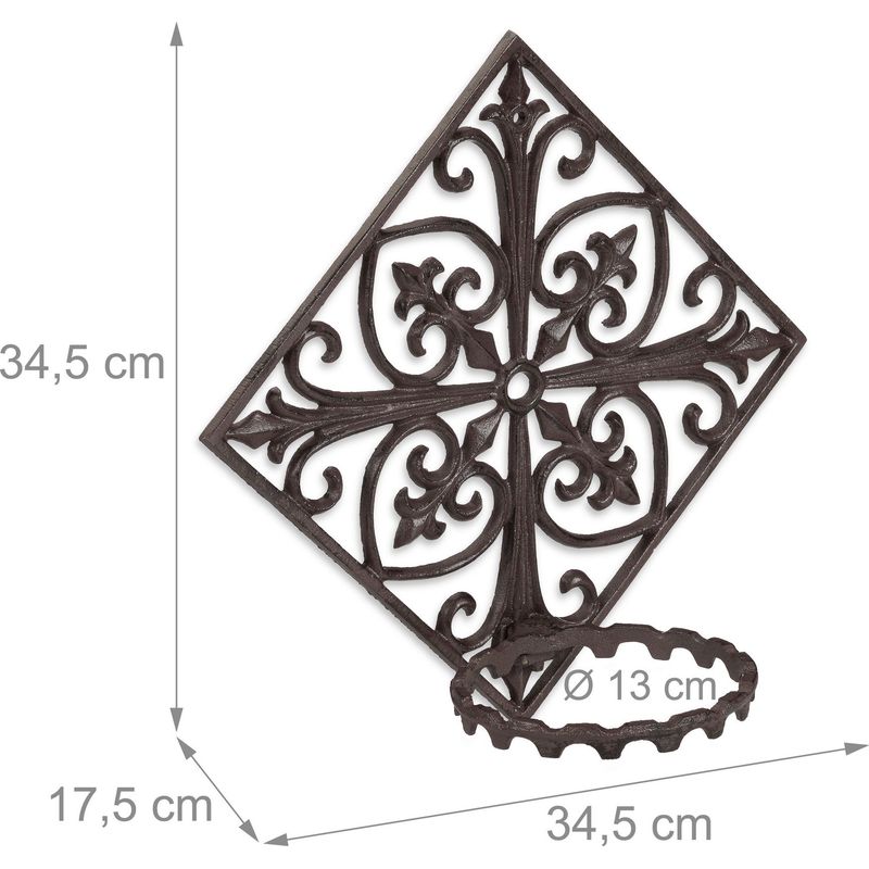 Metall-Wandhalterungs-Set Für Blumentöpfe – 4 Stück, Runde Haken In 15, 17 & 21 Cm, Schwarz, Robustes Eisen, Für Innen & Außen, Inkl. Montagematerial