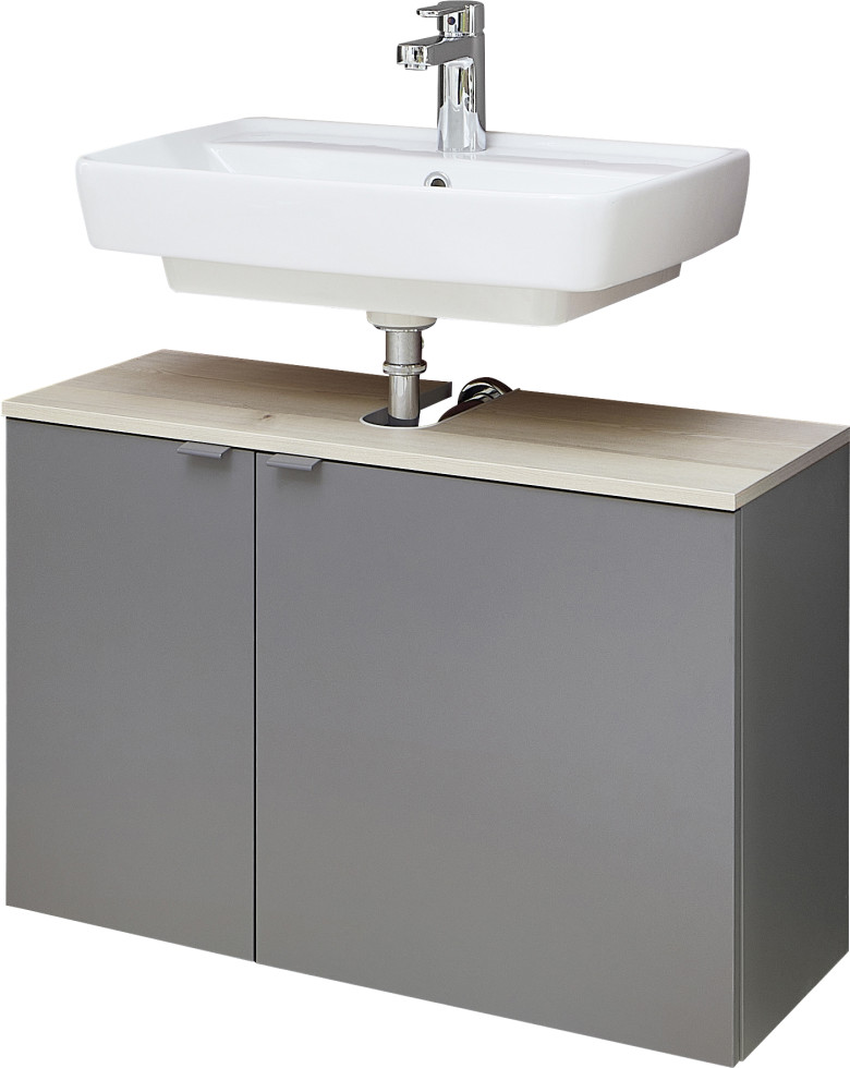 Pelipal Waschbeckenunterschrank Quickset 394 Quarzgrau/akzent Polar Pinie 60 Cm