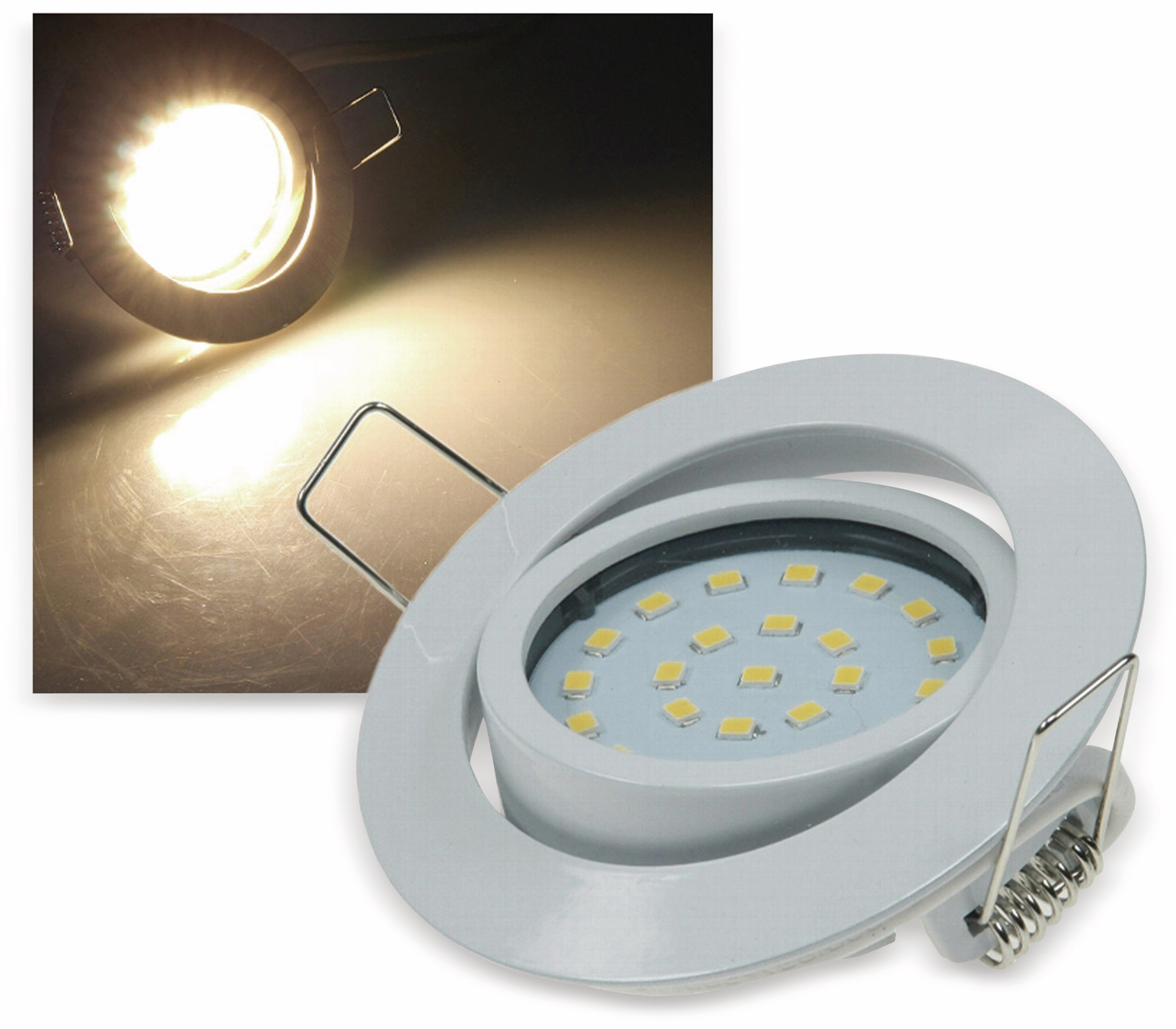 Chilitec Weiss Led-Einbauleuchte "Flat-26" Eek F, 4 W, 330 Lm, 2700 K, Weiß - Bild 2
