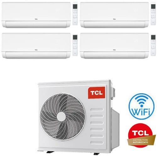 Climatizzatore Condizionatore Tcl Breezein Serie P9 Wifi R32 Quadri Split Inverter 9000 + 9000 + 9000 + 12000 Btu Con U.e. Mt3240 Classe A++/a+