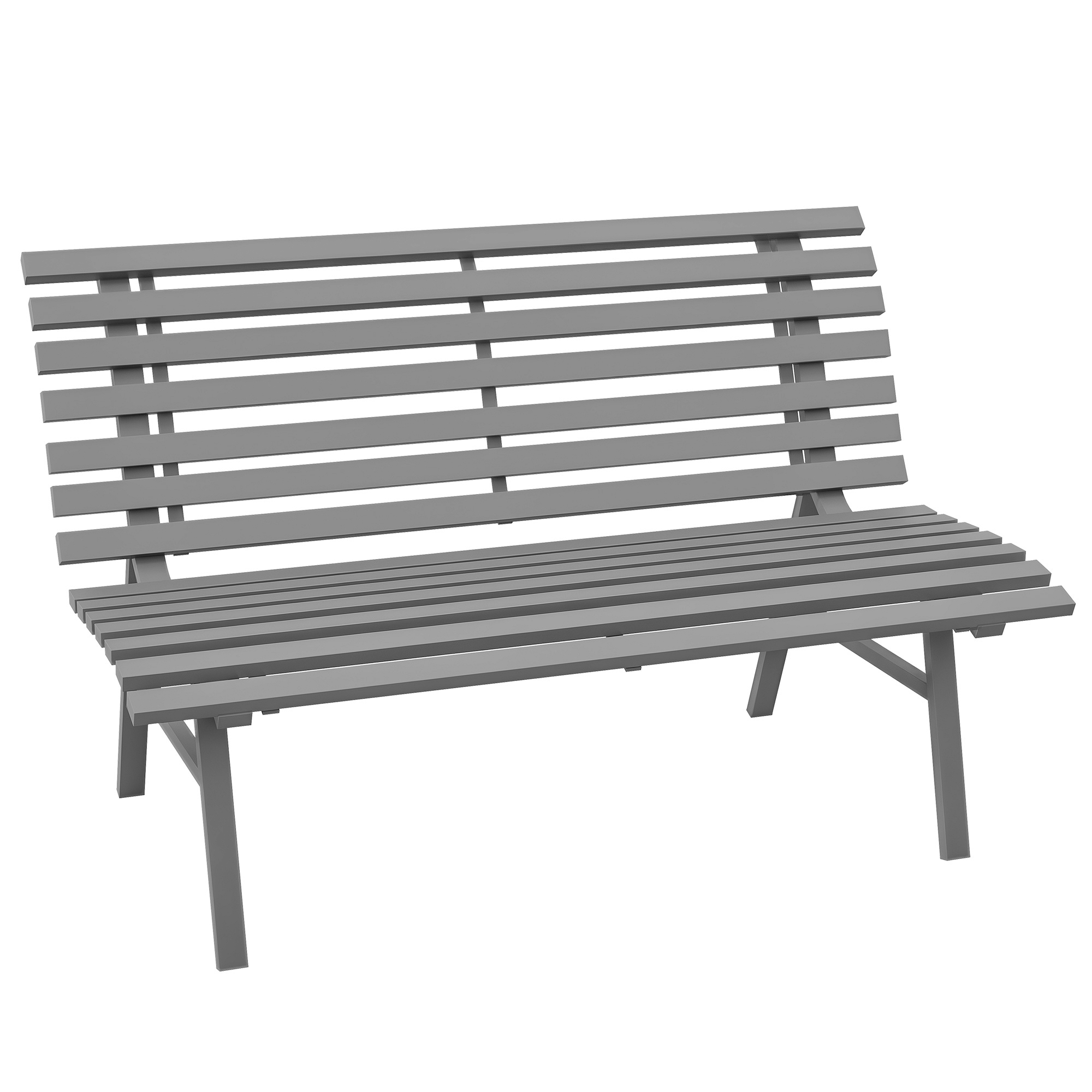 Outsunny – Banc De Jardin 2 Places En Aluminium – Assise Et Dossier À