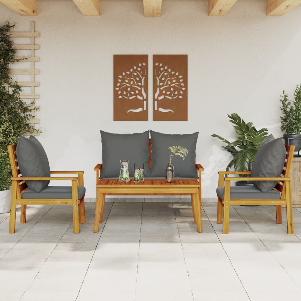 Vidaxl - Salon De Jardin 4 Pcs Avec Coussins Bois D'Acacia Solide