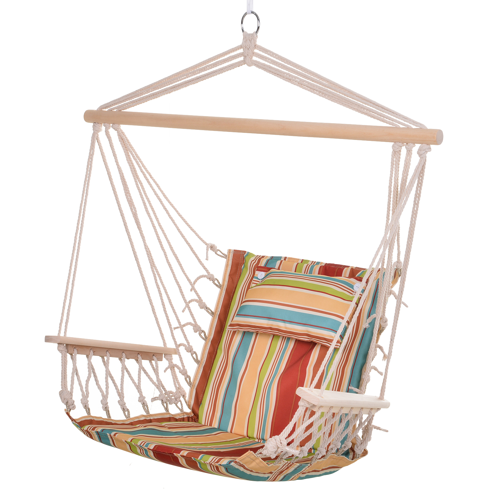 Fauteuil Suspendu Balançoire Avec Barre Transversale Et Coussin