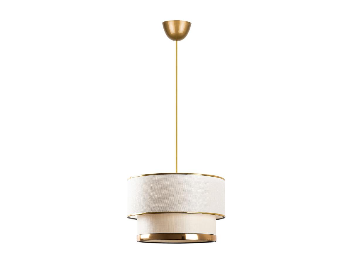 Deckenleuchte Aus Metall - 30 X 65 Cm - Goldfarben Und Beige - Rayona